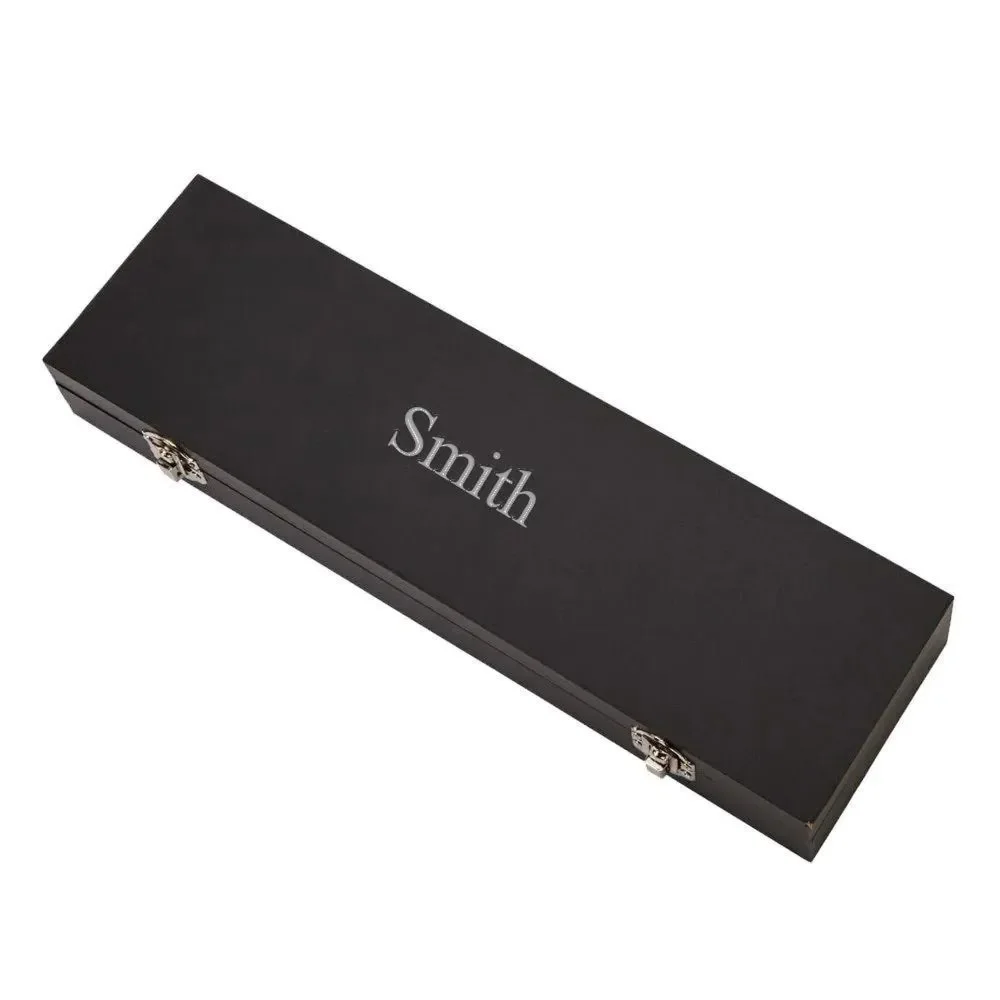 Personalized 2 Piece Carving Knife Set In Wood Black Gift Box Custom Engraving - Picture 2 of 3